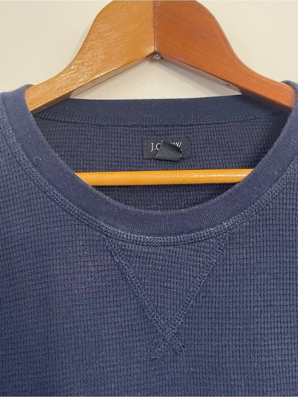 J Crew Thermal Waffle Knit Navy Long Sleeve Tee XL